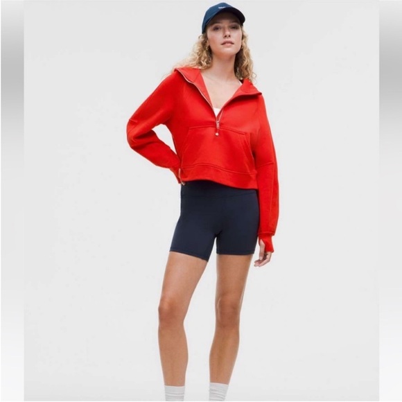 NWT!🍋🍋Lululemon Scuba Oversized Half-Zip Hoodie🍋🍋. Size Medium/Large. Hot Heat - Picture 1 of 7